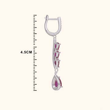 Gleaming Pink Silver Earrings